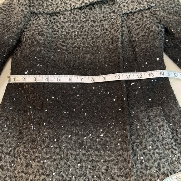 Alice & Olivia ombre wool ALine coat with sequin detail - Picture 8 of 13